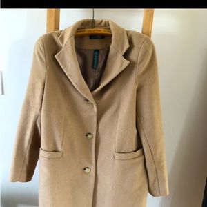 Ralph Lauren Camel Wool Car Coat Size 10